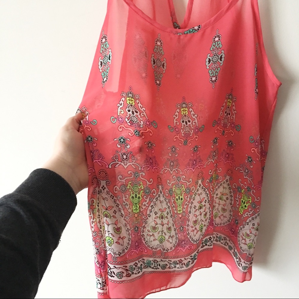 Beautiful Sheer Print Tank Top